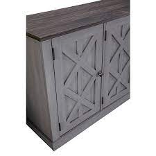 48 Rustic Wood Finish Buffet Cabinet With 3 Doors Ample Gray