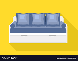Modern Drawer Sofa Icon Flat Style