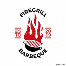 Charcoal Grill Fire Flame Logo Vector