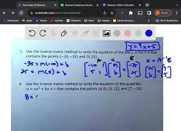 Solved Use The Inverse Matrix Method