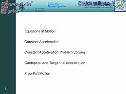 Ppt Constant Acceleration Powerpoint