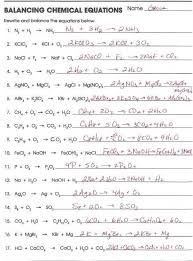 Unbalanced And Balanced Chemical Equations