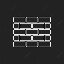 Flat Brick Wall Icon On Black