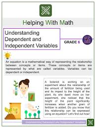 Independent Variables Math Worksheets