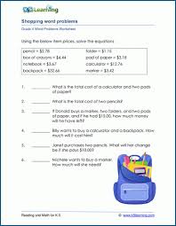 Ping Word Problems Worksheets K5