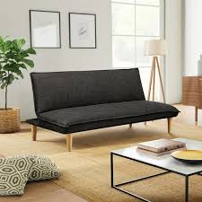 Black Polyester Twin Size Sofa Bed