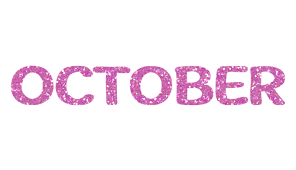 Pink Glitter October Letters Icon