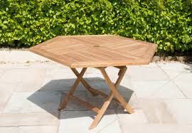 1 2m Teak Hexagonal Folding Table