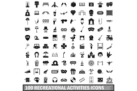 100 Outdoor Activity Icons Set Icon