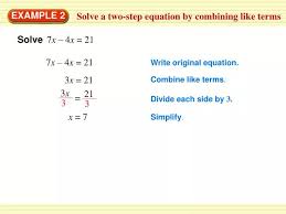 Ppt Solve A Two Step Equation By