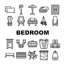 Bedroom House Home Bed Interior Icons