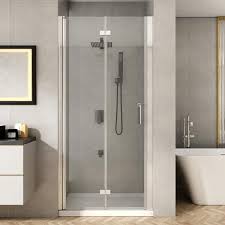 Toolkiss 34 To 35 1 2 In W X 72 In H Bi Fold Frameless Shower Doors In Chrome With Clear Glass