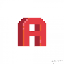 Letter A Pixel Art Icon Isolated
