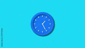 12 Hours 3d Wall Clock Icon On Cyan