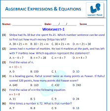 Algebraic Expression And Simple Equations
