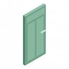 Green Cabinet Door Icon Cartoon Style