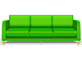 Vibrant Vectorized Sofa In Photo