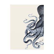 Trademark Fine Art Octopus Indigo Blue