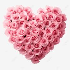 Pink Rose Flower Heart Shape Png