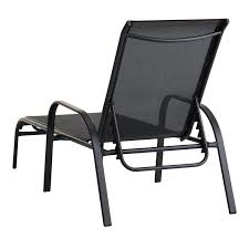 Stackable Black Sling Patio Chaise