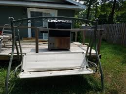 Fabric Seat On An Outdoor Porch Swing