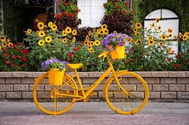 Yellow Bicycle With Flowers