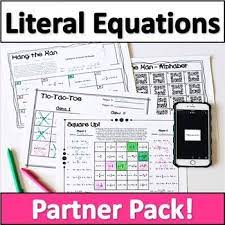 Literal Equations Activity Partner