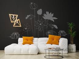 Lily Flower Wall Stickers Lotus Large