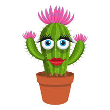 Cactus Icon Cartoon Cactus Pot Prickly