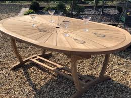 Oval Table With 8 Teak Stacking Chairs