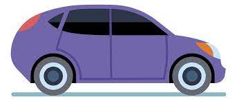 Hatchback Side View Cartoon Purple Car