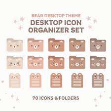 Cute Bear Theme Desktop Folder Icons