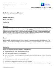 deflection of beams lab report template