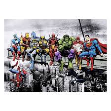 Adhesive Poster Marvel Heroes Lunch
