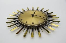 Mid Century Modern Sunburst Wall Clock