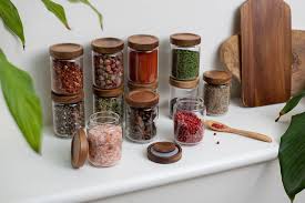 Himaya Glass Spice Jars With Natural