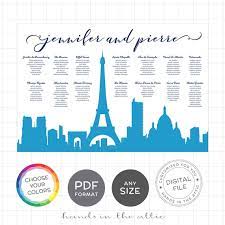 Paris Seating Chart City Skyline France