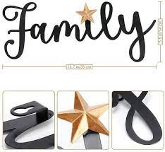 Family Word Metal Sign Wall Decor For