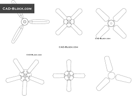 Ceiling Fans Cad Blocks In Plan Dwg Models