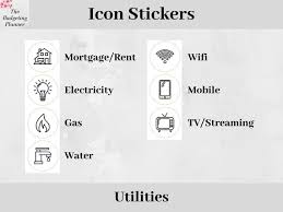 Utilities Planner Icon Stickers Budget