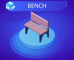 Bench Isometric Design Icon Vector Web