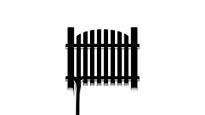 Black Garden Fence Wooden Icon Isolated