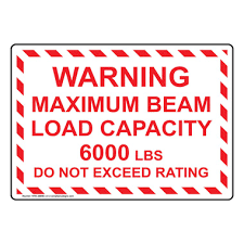 warning maximum beam load capacity 6000