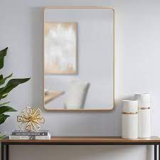 Modern Rectangular Gold Framed Mirror