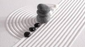 Japanese Zen Garden With Yin Yang Stone