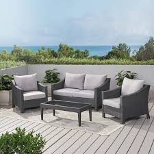 Noble House Antibes Grey 4 Piece Faux