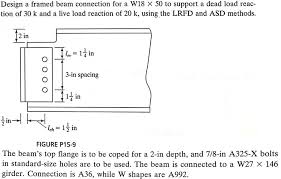 solved design a framed beam connection