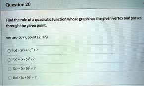 Quadratic Function Whose Graph