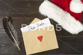 Letter To Santa In An Envelope Pen And