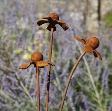 Rusty Metal Helenium Flower Sculpture